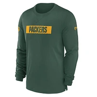 T-shirt à manches longues Nike Green Bay Packers Sideline Player Performance pour homme