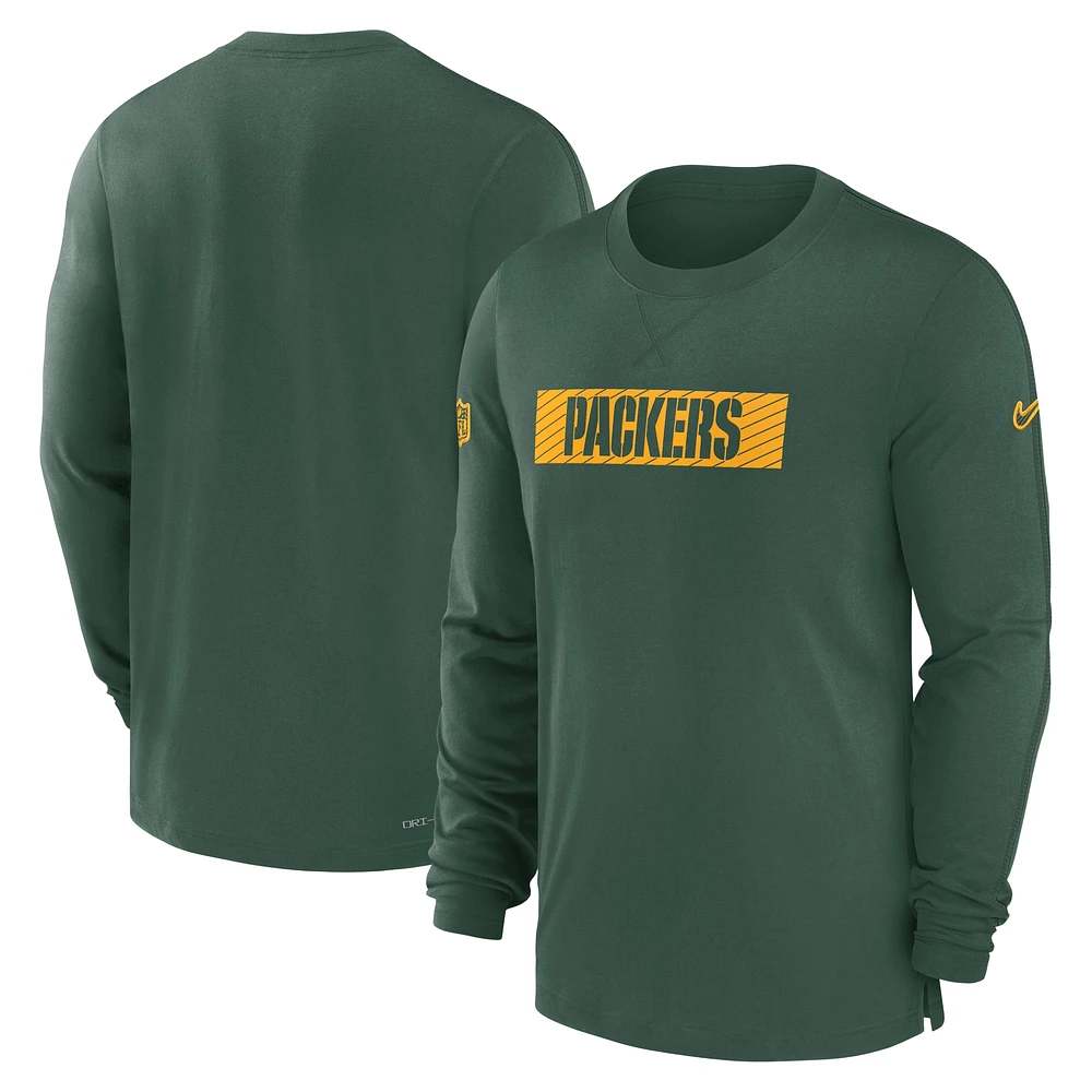 T-shirt à manches longues Nike Green Bay Packers Sideline Player Performance pour homme