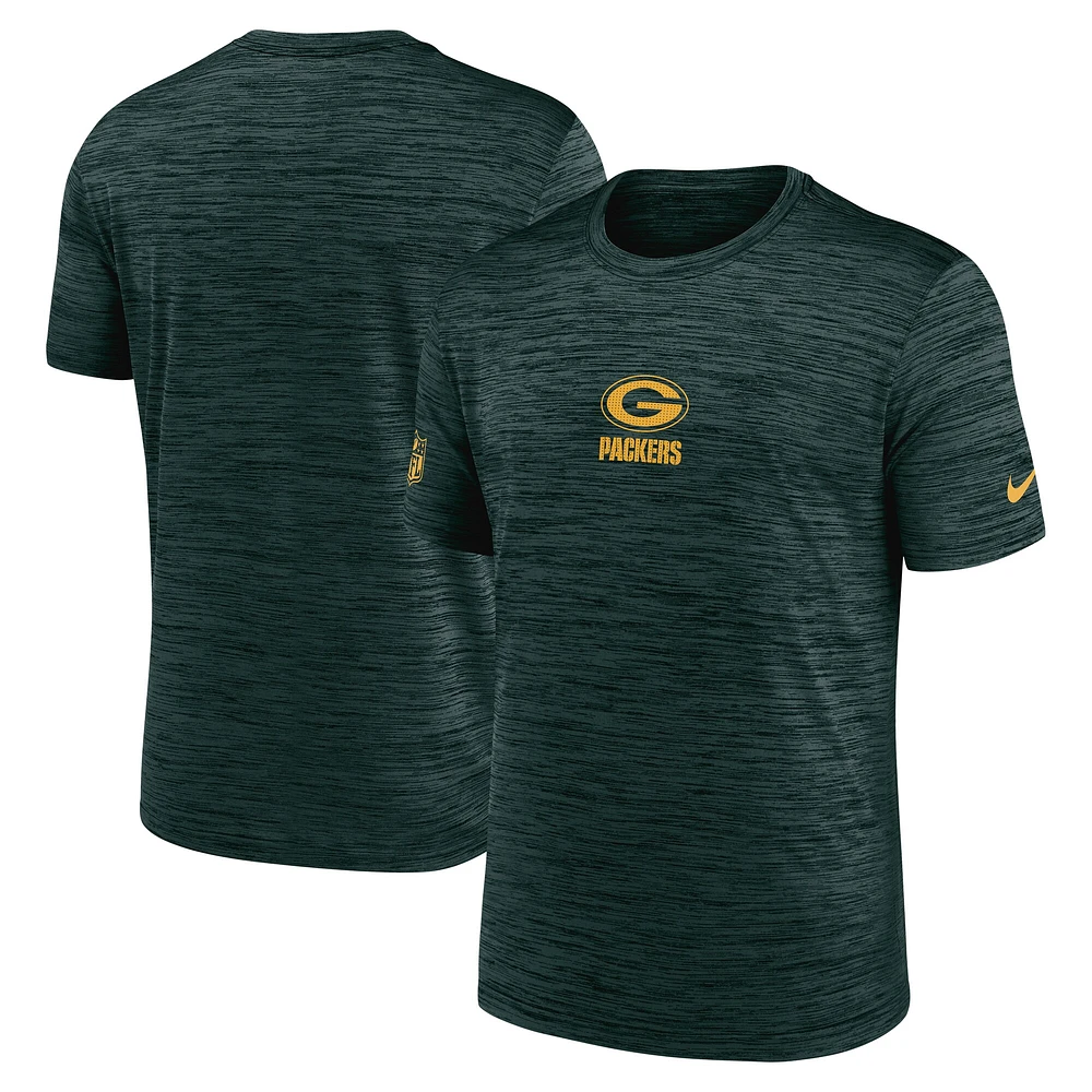 T-shirt Nike Performance Sideline Velocity pour homme, vert, des Packers de Green Bay