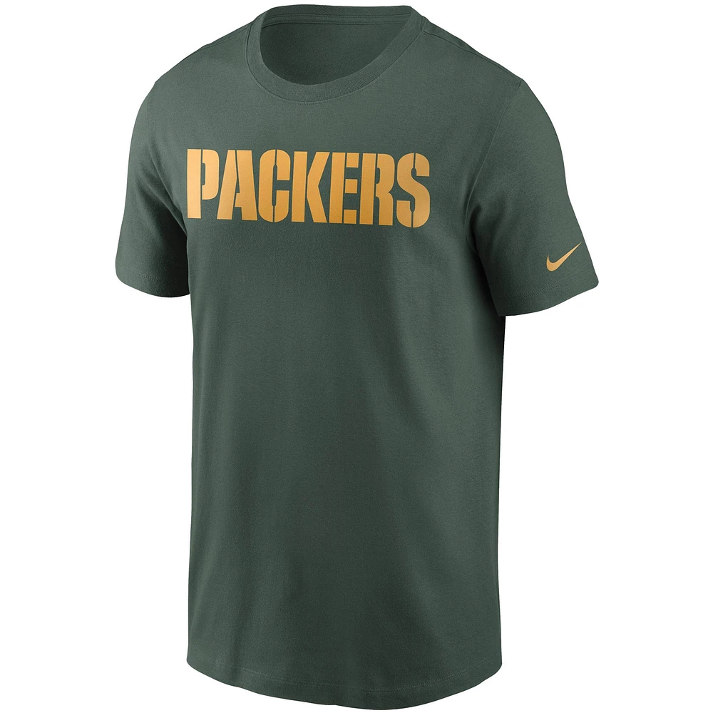 T-shirt avec logo de l'équipe Nike Green Bay Packers pour homme, vert