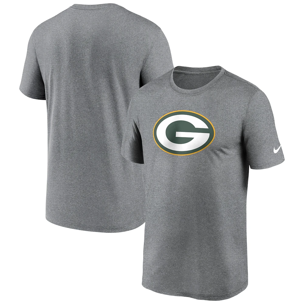 Men's Nike Heather Charcoal Green Bay Packers Primetime Legend Logo Performance T-Shirt