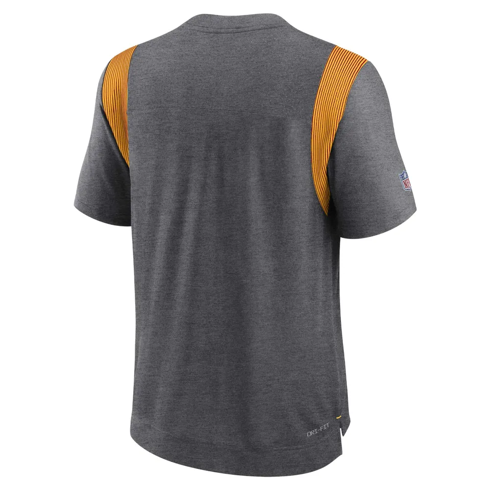 Men's Nike Heather Charcoal Green Bay Packers Sideline Tonal Logo Performance Player T-Shirt