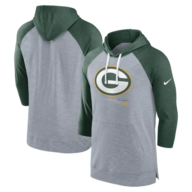 Antigua Green Bay Packers Heather Gray Victory Pullover Hoodie Size Large