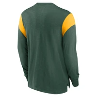 Men's Nike Heather Green Bay Packers Rewind Playback Helmet Long Sleeve T-Shirt