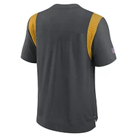 Men's Nike Heathered Charcoal/Gold Green Bay Packers Sideline Player Performance - T-Shirt