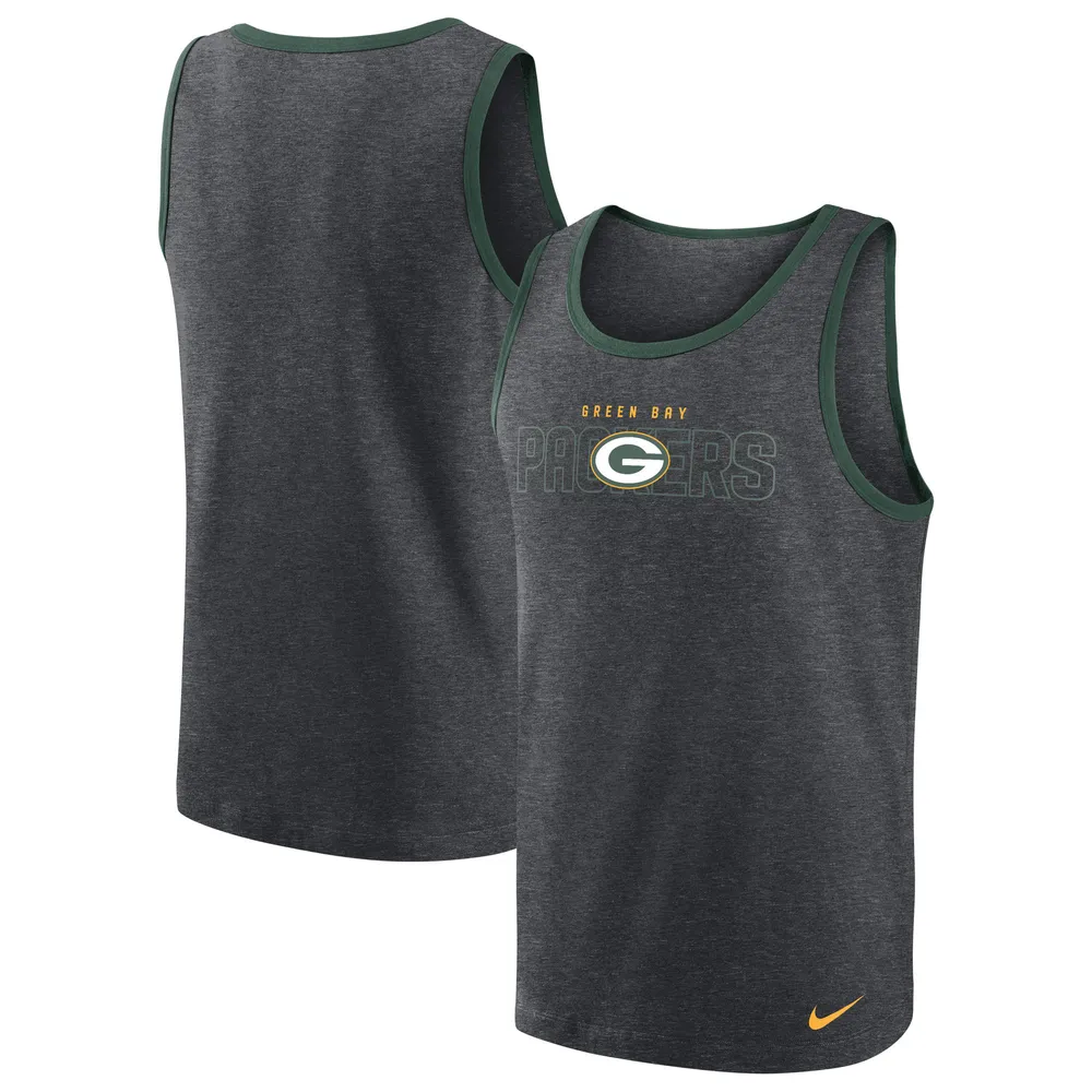 Lids Green Bay Packers Nike Tri-Blend Tank Top - Heathered Charcoal