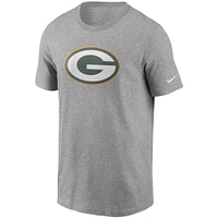 T-shirt Nike avec logo principal des Green Bay Packers pour homme, gris chiné