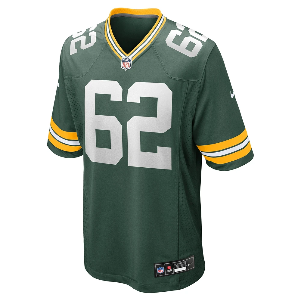 Maillot de match Nike Jacob Monk Green Bay Packers pour homme