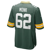 Maillot de match Nike Jacob Monk Green Bay Packers pour homme