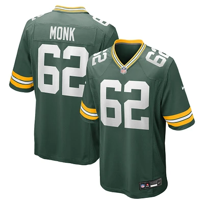 Maillot de match Nike Jacob Monk Green Bay Packers pour homme