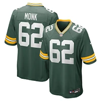 Maillot de match Nike Jacob Monk Green Bay Packers pour homme