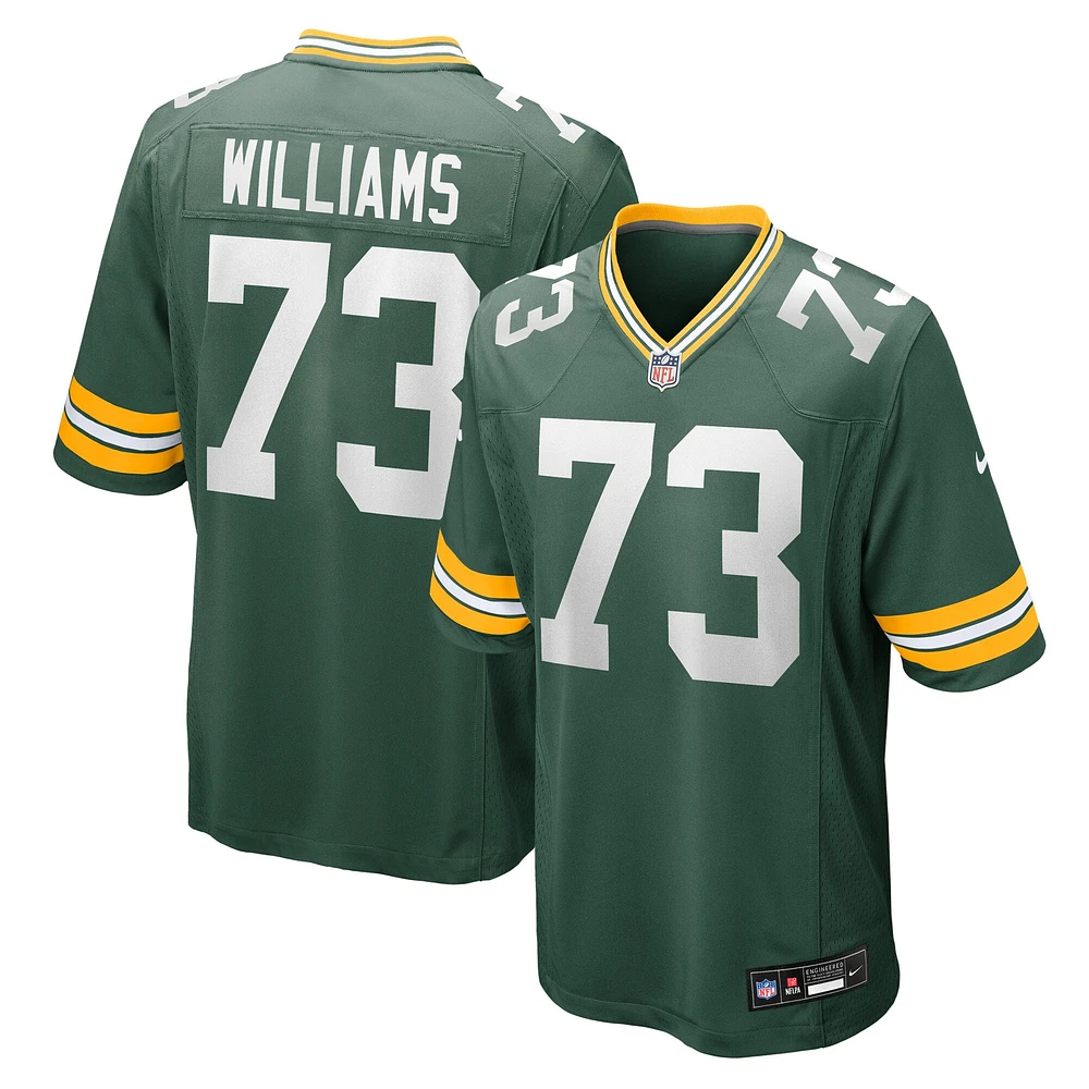 Maillot Nike John Williams vert pour homme, équipe des Green Bay Packers