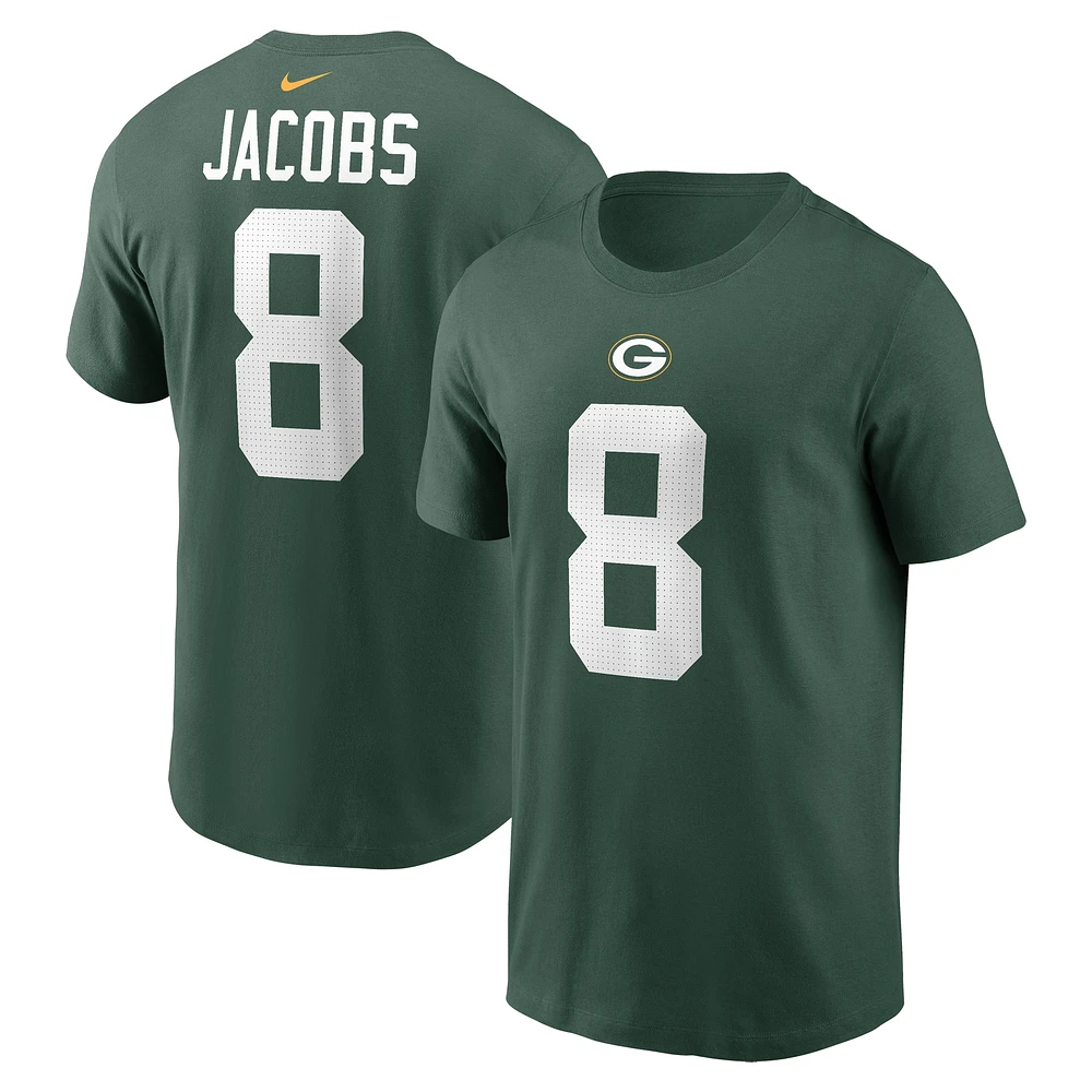 Men's Nike Josh Jacobs Green Bay Packers Player Name & Number T-Shirt