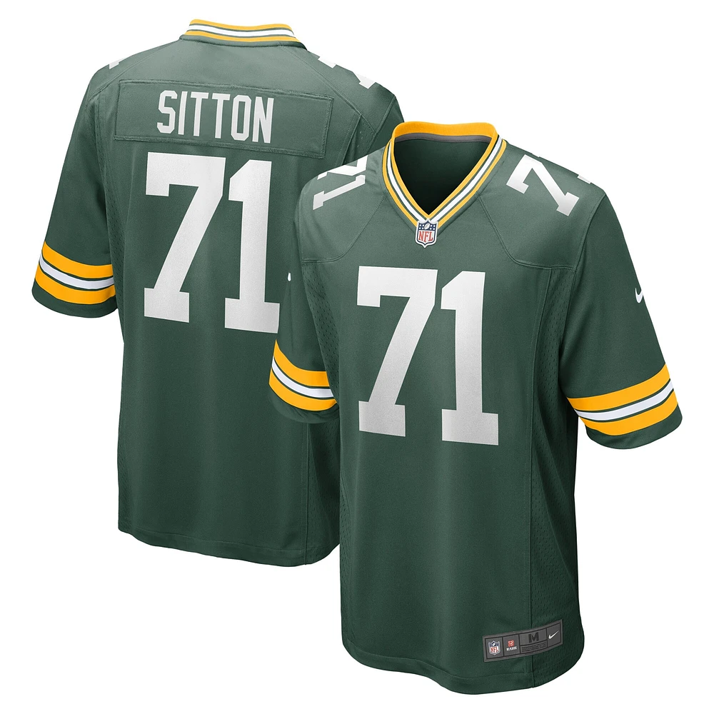 Homme Nike Josh Sitton Vert Green Bay Packers Retired Game Jersey