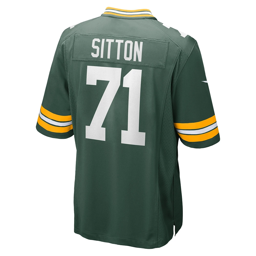 Homme Nike Josh Sitton Vert Green Bay Packers Retired Game Jersey