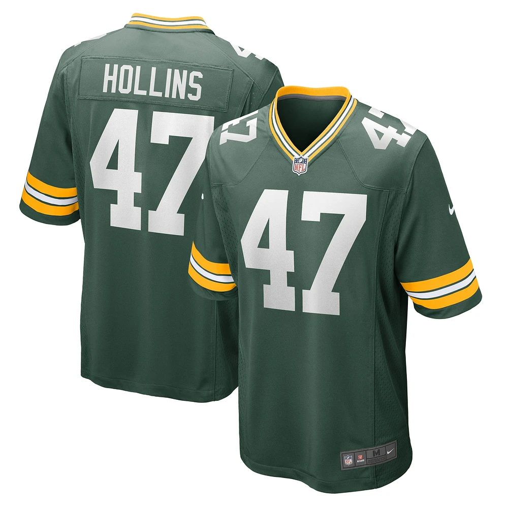 Men's Nike Justin Hollins Green Bay Packers Home Game Player Jersey