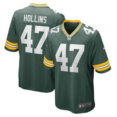 Homme Nike Justin Hollins Vert Green Bay Packers Home Game Player Jersey