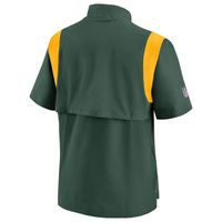 Men's Nike Kelly Green Bay Packers Sideline Coaches Chevron Lockup Pullover Top