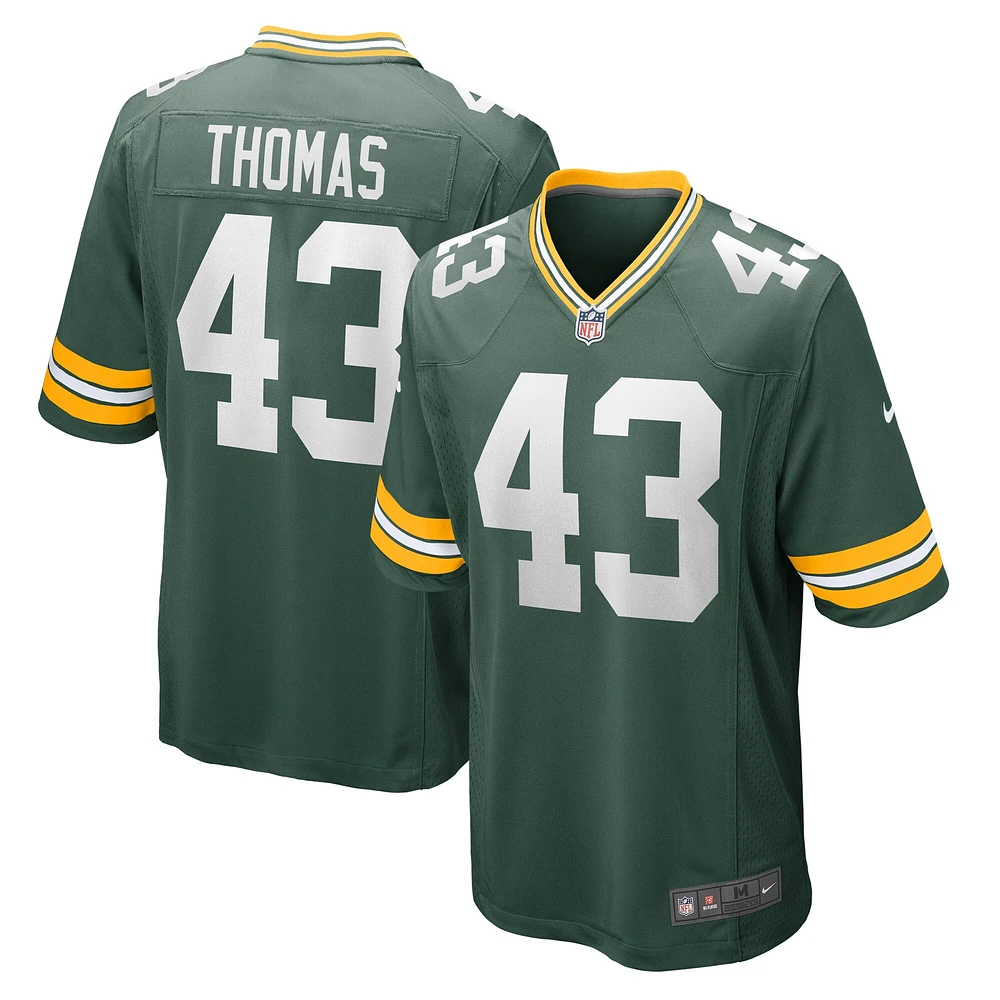 Maillot de joueur match Nike Kiondre Thomas Green Bay Packers pour homme