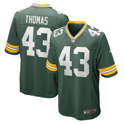 Men's Nike Kiondre Thomas Green Bay Packers Game Player Jersey