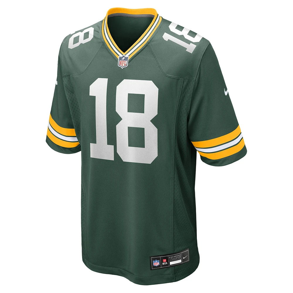 Maillot de match Nike Malik Heath pour homme des Packers Green Bay