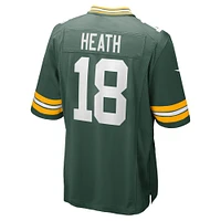 Maillot de match Nike Malik Heath pour homme des Packers Green Bay