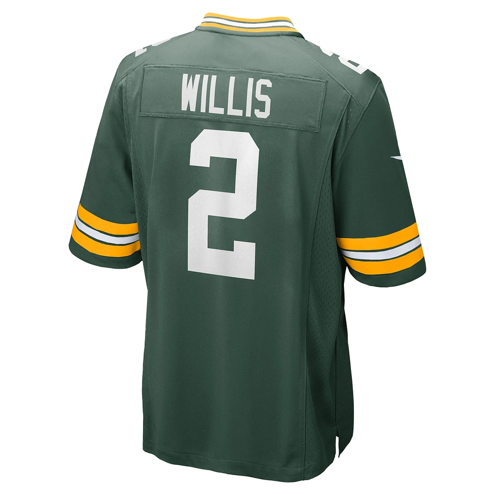 Maillot de match Nike Malik Willis pour homme des Packers Green Bay