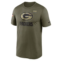 Men's Nike Olive Green Bay Packers 2021 Salute To Service Legend Performance T-Shirt