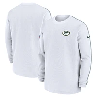 Haut à manches longues Nike White Green Bay Packers 2024 Sideline Coaches pour homme