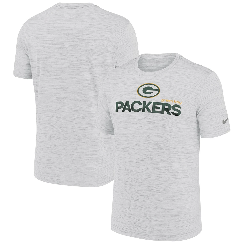 T-shirt Nike blanc Green Bay Packers Blitz Velocity Modern Performance pour homme