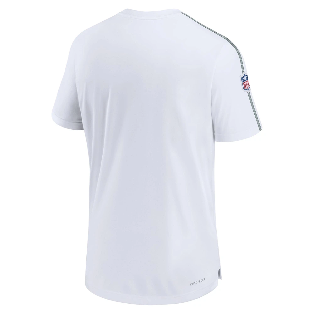 Haut Nike blanc pour homme avec logo alternatif des Green Bay Packers Sideline Coach Performance