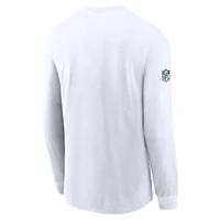 Men's Nike White Green Bay Packers Sideline Performance Long Sleeve T-Shirt