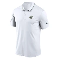 Men's Nike White Green Bay Packers Sideline Victory Performance Polo