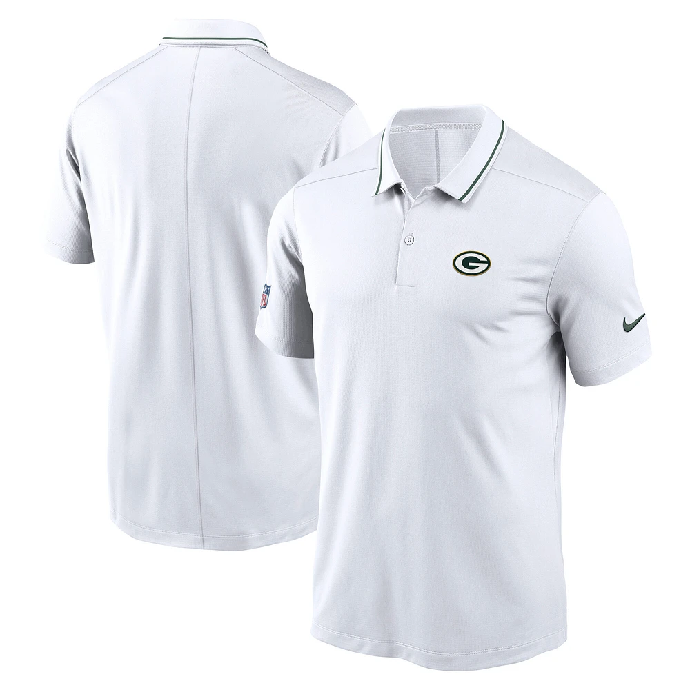 Men's Nike White Green Bay Packers Sideline Victory Performance Polo