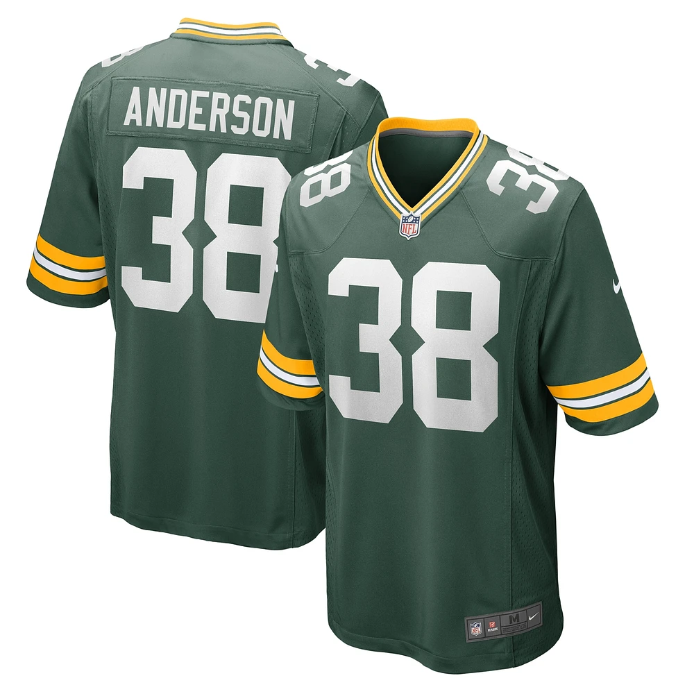 Maillot de match l'équipe Nike Zayne Anderson Green Bay Packers pour homme