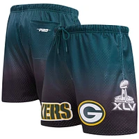 Men's Pro Standard Black/Green Green Bay Packers Ombre Mesh Shorts