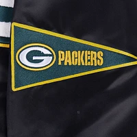 Men's Pro Standard Black Green Bay Packers Sublimated Satin Full-Snap Jacket