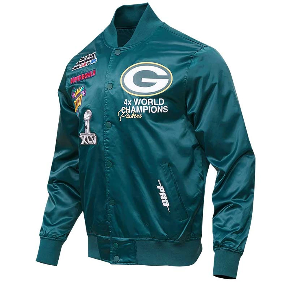 Men's Pro Standard Green Bay Packers Championship Satin Full-Snap Varsity Jacket