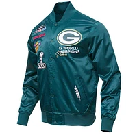 Men's Pro Standard Green Bay Packers Championship Satin Full-Snap Varsity Jacket