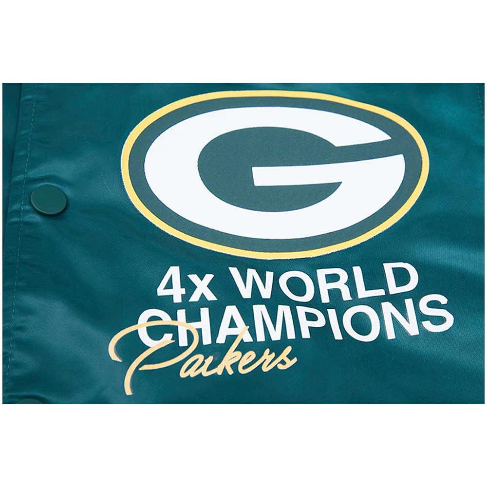 Men's Pro Standard Green Bay Packers Championship Satin Full-Snap Varsity Jacket