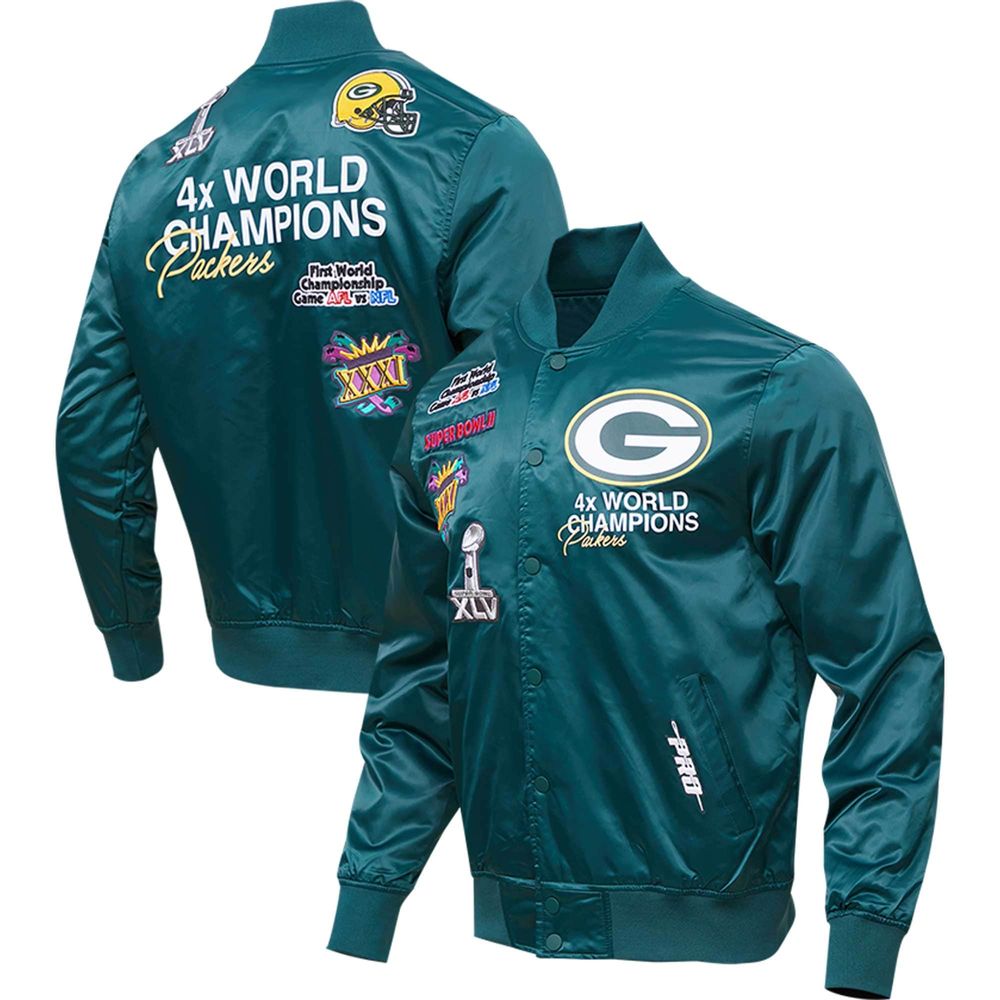 Men's Pro Standard Green Bay Packers Championship Satin Full-Snap Varsity Jacket