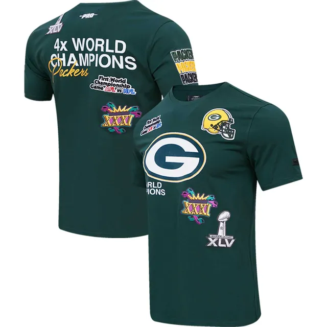 Men's New Era White Green Bay Packers Historic Champs T-Shirt Size: Small