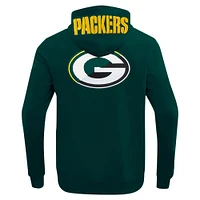 Sweat à capuche zippé en tricot double avec logo fendu Pro Standard Green Bay Packers pour homme