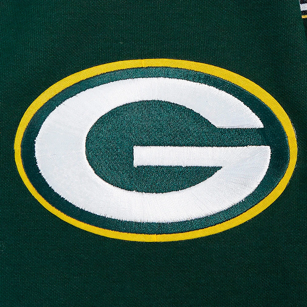 Sweat à capuche zippé en tricot double avec logo fendu Pro Standard Green Bay Packers pour homme