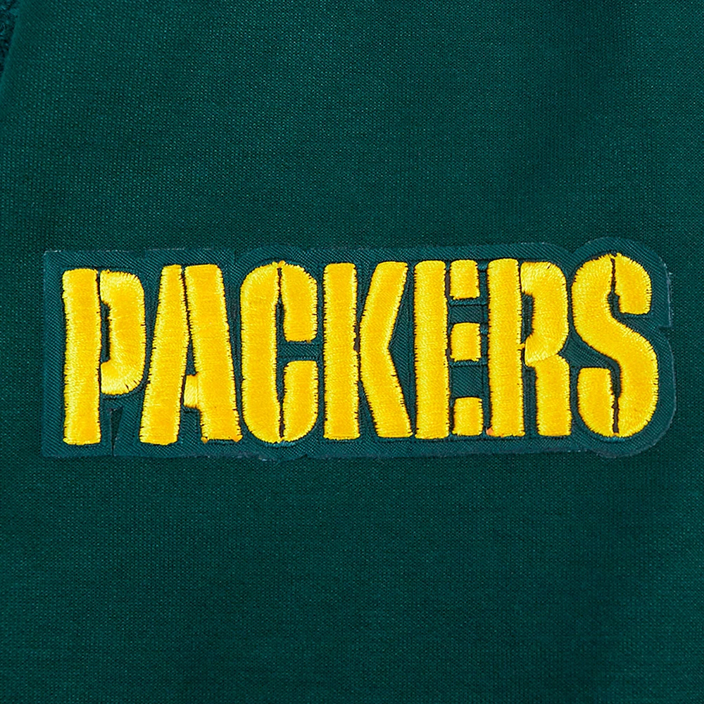 Sweat à capuche zippé en tricot double avec logo fendu Pro Standard Green Bay Packers pour homme