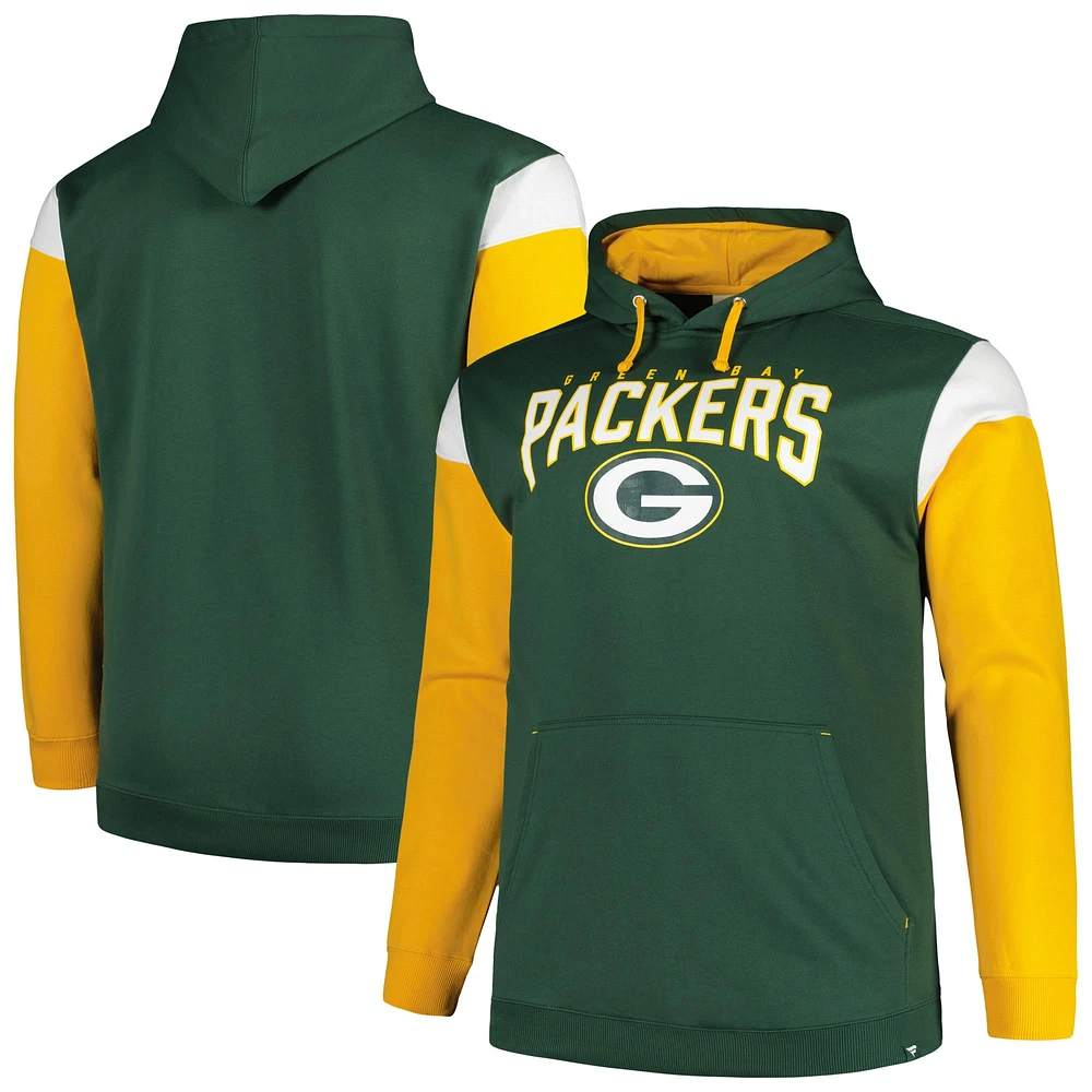 Men's Profile Green Bay Packers Big & Tall Trench Battle Pullover Hoodie