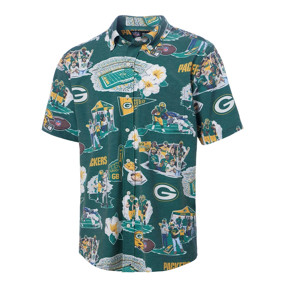 Chemise boutonnée panoramique pour homme Reyn Spooner Green Bay Packers