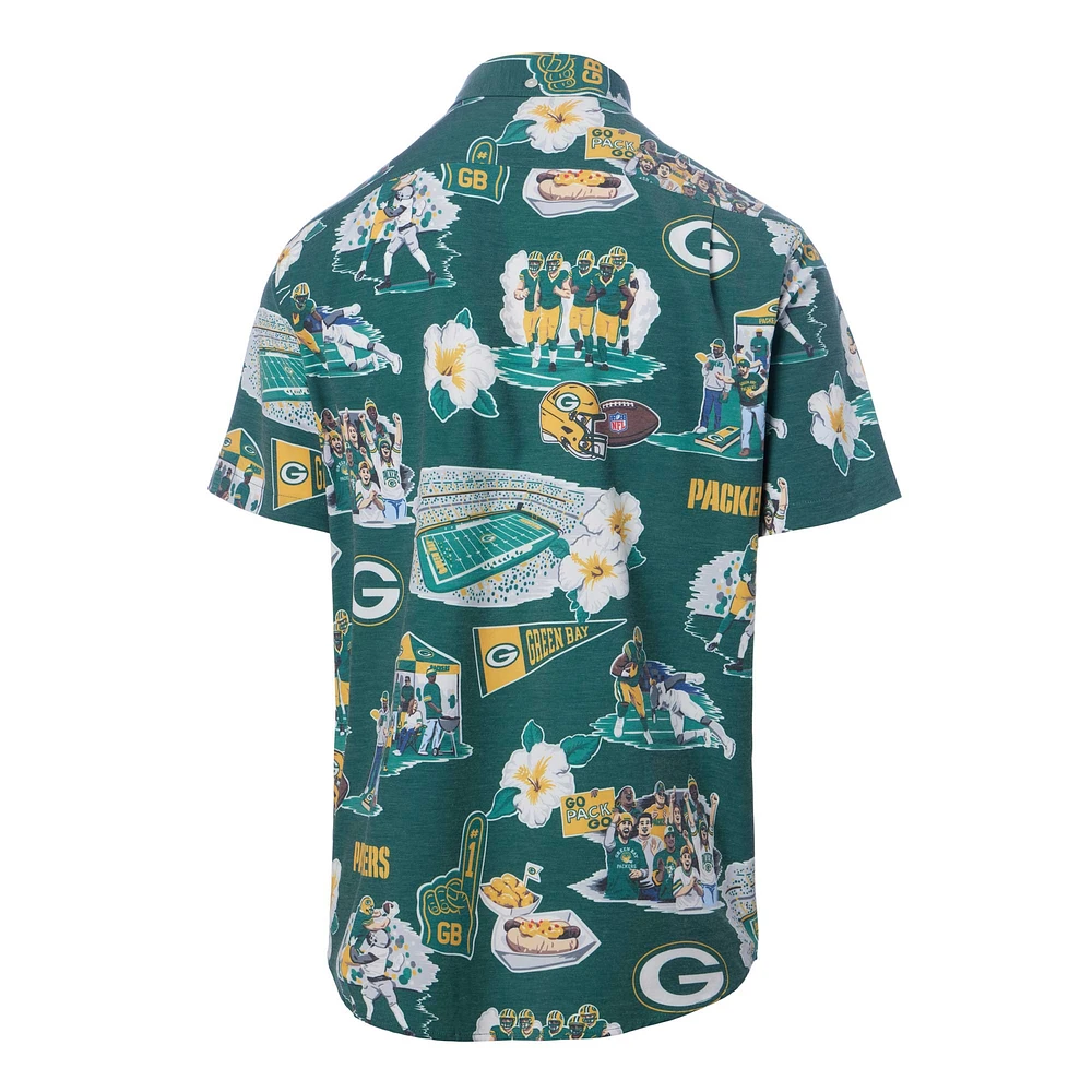 Chemise boutonnée panoramique pour homme Reyn Spooner Green Bay Packers