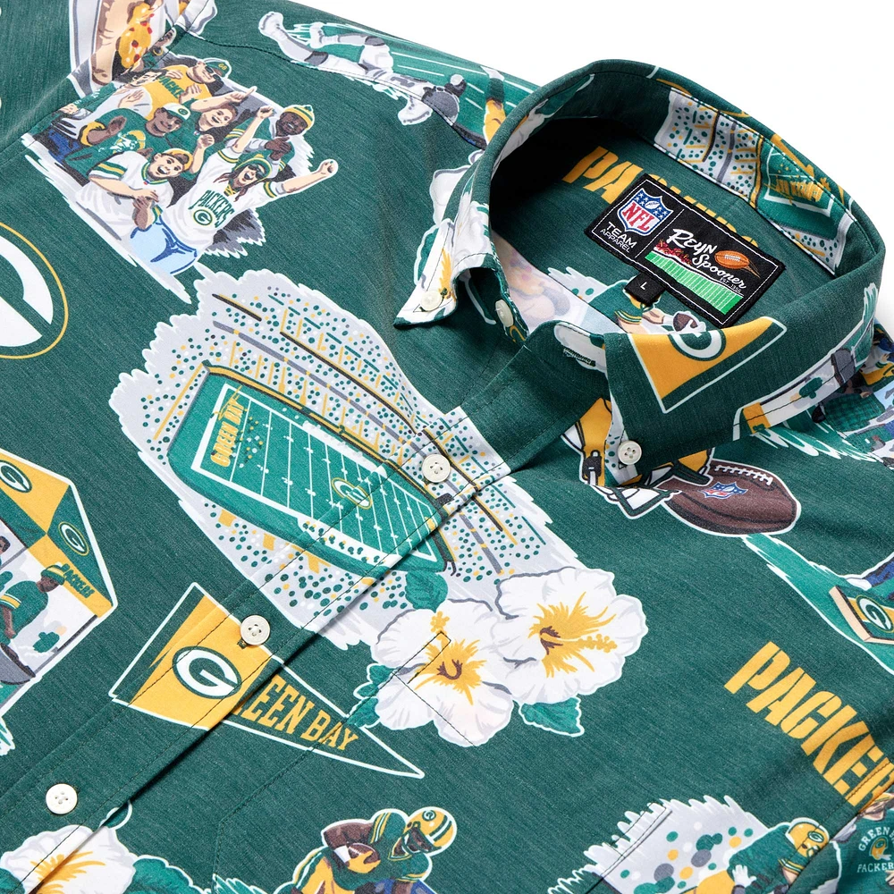 Chemise boutonnée panoramique pour homme Reyn Spooner Green Bay Packers