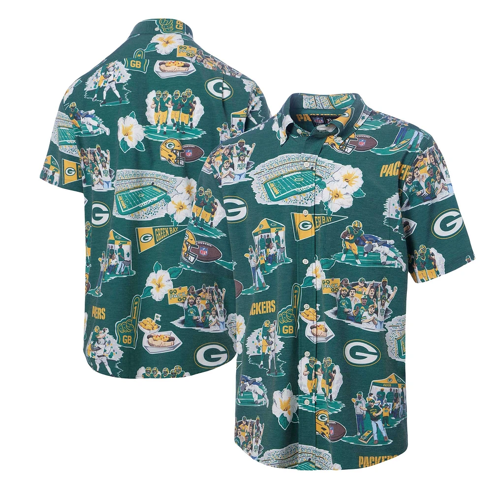 Men's Reyn Spooner Green Bay Packers Scenic Button-Down Shirt